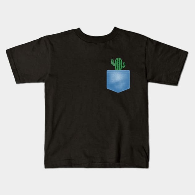 Cute Cactus pocket Kids T-Shirt by BTSKingdom